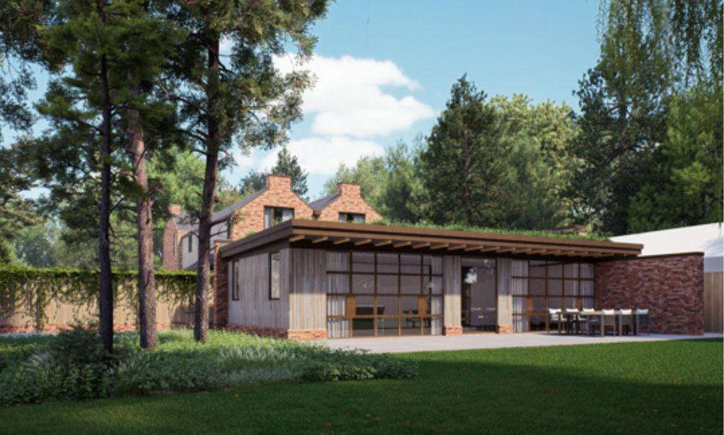 CGI image of design and build property, with Greenfield projects