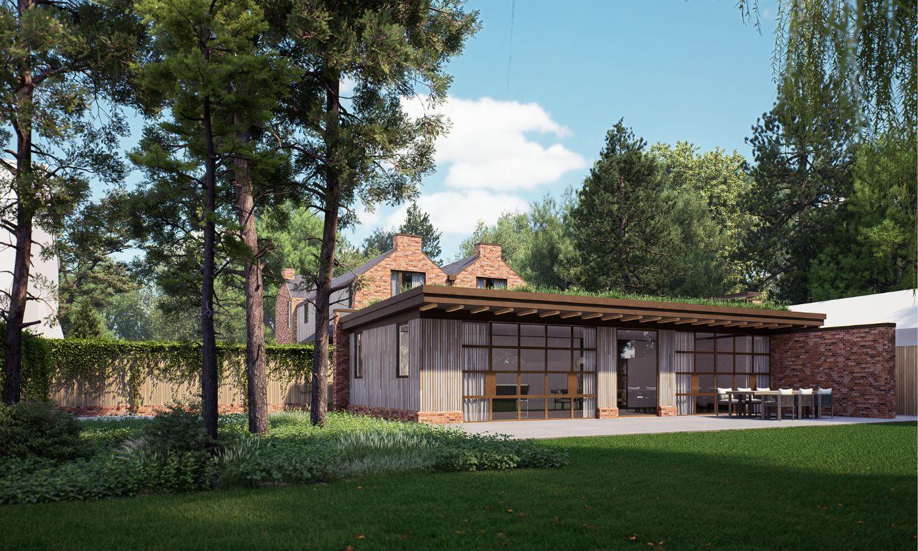 CGI image of design and build property, with Greenfield projects