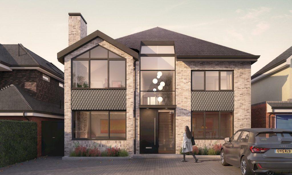 CGI of front elevation, St Albans new build with Greenfield Projects